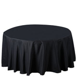 Black Seamless Polyester Round Tablecloth 120inch Inherently Flame Retardant Table Cover