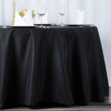 Black Seamless Polyester Round Tablecloth 120inch Inherently Flame Retardant Table Cover