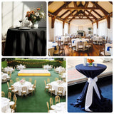 Ivory Seamless Polyester Round Tablecloth 120inch Inherently Flame Retardant Table Cover