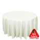 Ivory Seamless Polyester Round Tablecloth 120inch Inherently Flame Retardant Table Cover