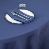 Navy Blue Seamless Polyester Round Tablecloth 120inch Inherently Flame Retardant Table Cover