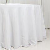 White Seamless Polyester Round Tablecloth 120inch Inherently Flame Retardant Table Cover