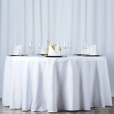 White Seamless Polyester Round Tablecloth 120inch Inherently Flame Retardant Table Cover