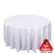 White Seamless Polyester Round Tablecloth 120inch Inherently Flame Retardant Table Cover