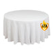 White Seamless Polyester Round Tablecloth 120inch Inherently Flame Retardant Table Cover