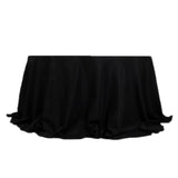 Black Seamless Premium Polyester Round Tablecloth 132inch Inherently Flame Retardant Table Cover