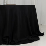 Black Seamless Premium Polyester Round Tablecloth 132inch Inherently Flame Retardant Table Cover