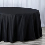 Black Seamless Premium Polyester Round Tablecloth 132inch Inherently Flame Retardant Table Cover