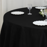 Black Seamless Premium Polyester Round Tablecloth 132inch Inherently Flame Retardant Table Cover