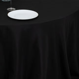 Black Seamless Premium Polyester Round Tablecloth 132inch Inherently Flame Retardant Table Cover