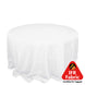 White Seamless Premium Polyester Round Tablecloth 132inch Inherently Flame Retardant Table