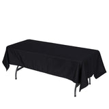 60"x102" Fire Retardant Black Tablecloth Premium Polyester Rectangular Table Cover