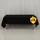 60"x102" Fire Retardant Black Tablecloth Premium Polyester Rectangular Table Cover