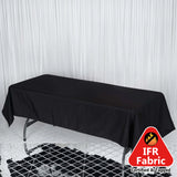 60"x102" Fire Retardant Black Tablecloth Premium Polyester Rectangular Table Cover