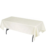 60"x102" Fire Retardant Ivory Tablecloth Premium Polyester Rectangular Table Cover