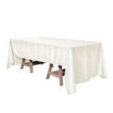 60"x102" Fire Retardant Ivory Tablecloth Premium Polyester Rectangular Table Cover