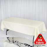 60"x102" Fire Retardant Ivory Tablecloth Premium Polyester Rectangular Table Cover