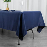 60"x102" Fire Retardant Navy Blue Tablecloth Premium Polyester Rectangular Table Cover