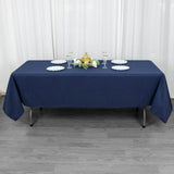 60"x102" Fire Retardant Navy Blue Tablecloth Premium Polyester Rectangular Table Cover