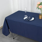 60"x102" Fire Retardant Navy Blue Tablecloth Premium Polyester Rectangular Table Cover