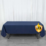 60"x102" Fire Retardant Navy Blue Tablecloth Premium Polyester Rectangular Table Cover