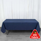 60"x102" Fire Retardant Navy Blue Tablecloth Premium Polyester Rectangular Table Cover