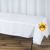 60"x102" Fire Retardant White Tablecloth Premium Polyester Rectangular Table Cover