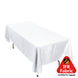 60"x102" Fire Retardant White Tablecloth Premium Polyester Rectangular Table Cover