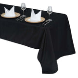 60"x126" Fire Retardant Black Tablecloth Premium Polyester Rectangular Table Cover