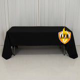 60"x126" Fire Retardant Black Tablecloth Premium Polyester Rectangular Table Cover