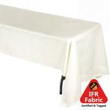 60"x126" Fire Retardant Ivory Tablecloth Premium Polyester Rectangular Table Cover