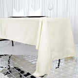 60"x126" Fire Retardant Ivory Tablecloth Premium Polyester Rectangular Table Cover