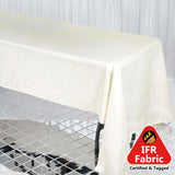 60"x126" Fire Retardant Ivory Tablecloth Premium Polyester Rectangular Table Cover