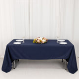 60"x126" Fire Retardant Navy Blue Tablecloth Premium Polyester Rectangular Table Cover