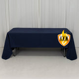 60"x126" Fire Retardant Navy Blue Tablecloth Premium Polyester Rectangular Table Cover