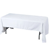 60"x126" Fire Retardant White Tablecloth Premium Polyester Rectangular Table Cover