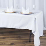 60"x126" Fire Retardant White Tablecloth Premium Polyester Rectangular Table Cover