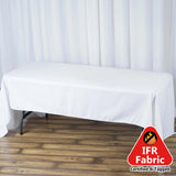 60"x126" Fire Retardant White Tablecloth Premium Polyester Rectangular Table Cover