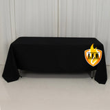 72"x120" Fire Retardant Black Tablecloth Premium Polyester Rectangular Table Cover