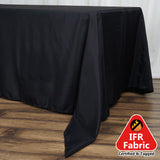 72"x120" Fire Retardant Black Tablecloth Premium Polyester Rectangular Table Cover