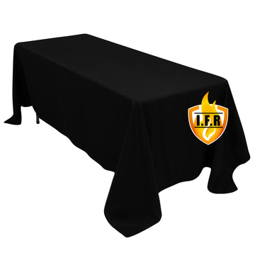 Fire Retardant Premium Polyester 72"x120" Rectangular Tablecloth Black - High-Performance Table Cover