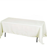 72"x120" Fire Retardant Ivory Tablecloth Premium Polyester Rectangular Table Cover