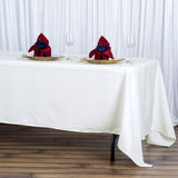 72"x120" Fire Retardant Ivory Tablecloth Premium Polyester Rectangular Table Cover