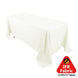 72"x120" Fire Retardant Ivory Tablecloth Premium Polyester Rectangular Table Cover