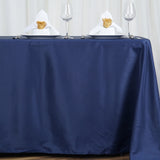 72"x120" Fire Retardant Navy Blue Tablecloth Premium Polyester Rectangular Table Cover