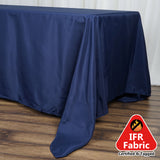 72"x120" Fire Retardant Navy Blue Tablecloth Premium Polyester Rectangular Table Cover