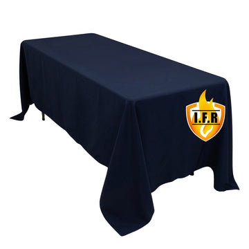 Fire Retardant Premium Polyester 72"x120" Rectangular Tablecloth Navy Blue - High-Performance Table Cover