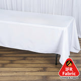 72"x120" Fire Retardant White Tablecloth Premium Polyester Rectangular Table Cover