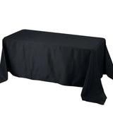 90x132inch Black Fire Retardant Tablecloth, Seamless Premium Polyester Rectangular Table Cover