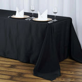 90x132inch Black Fire Retardant Tablecloth, Seamless Premium Polyester Rectangular Table Cover